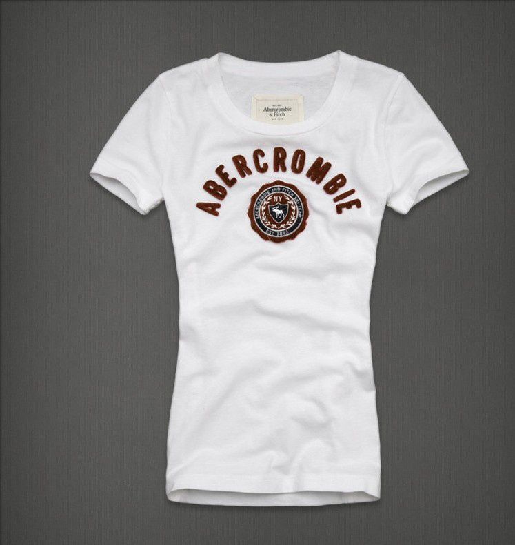 Abercrombie Fitch Mujeres De Cuello Redondo Corto Remera AF8198